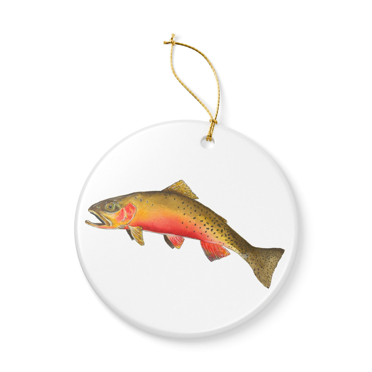 Watercolor Trout Ceramic Ornament