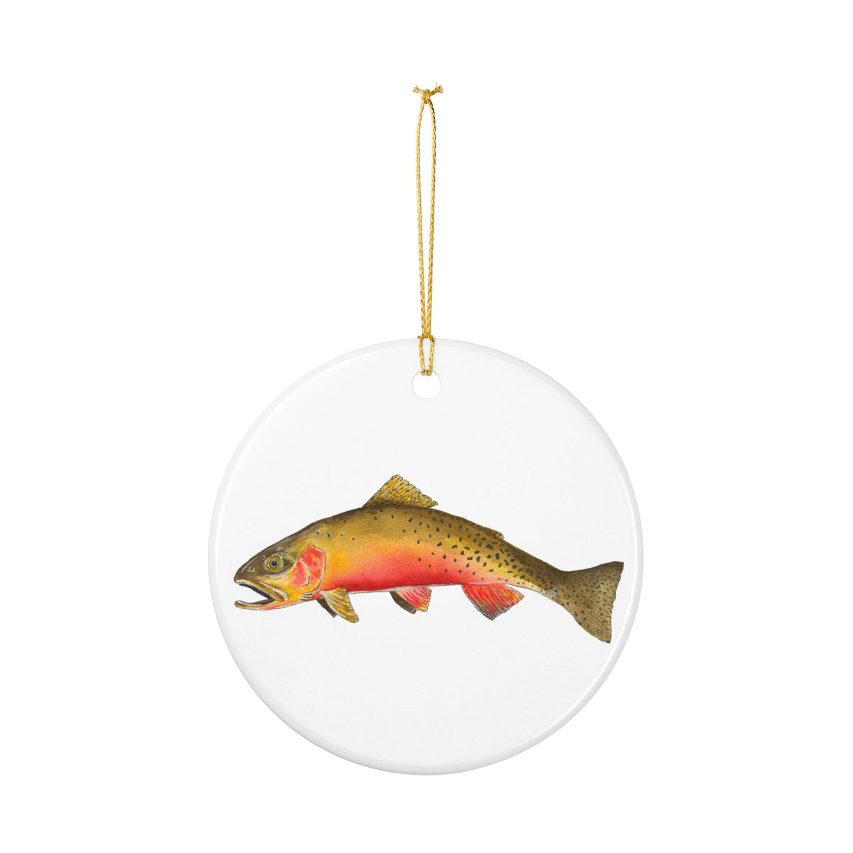 Watercolor Trout Ceramic Ornament