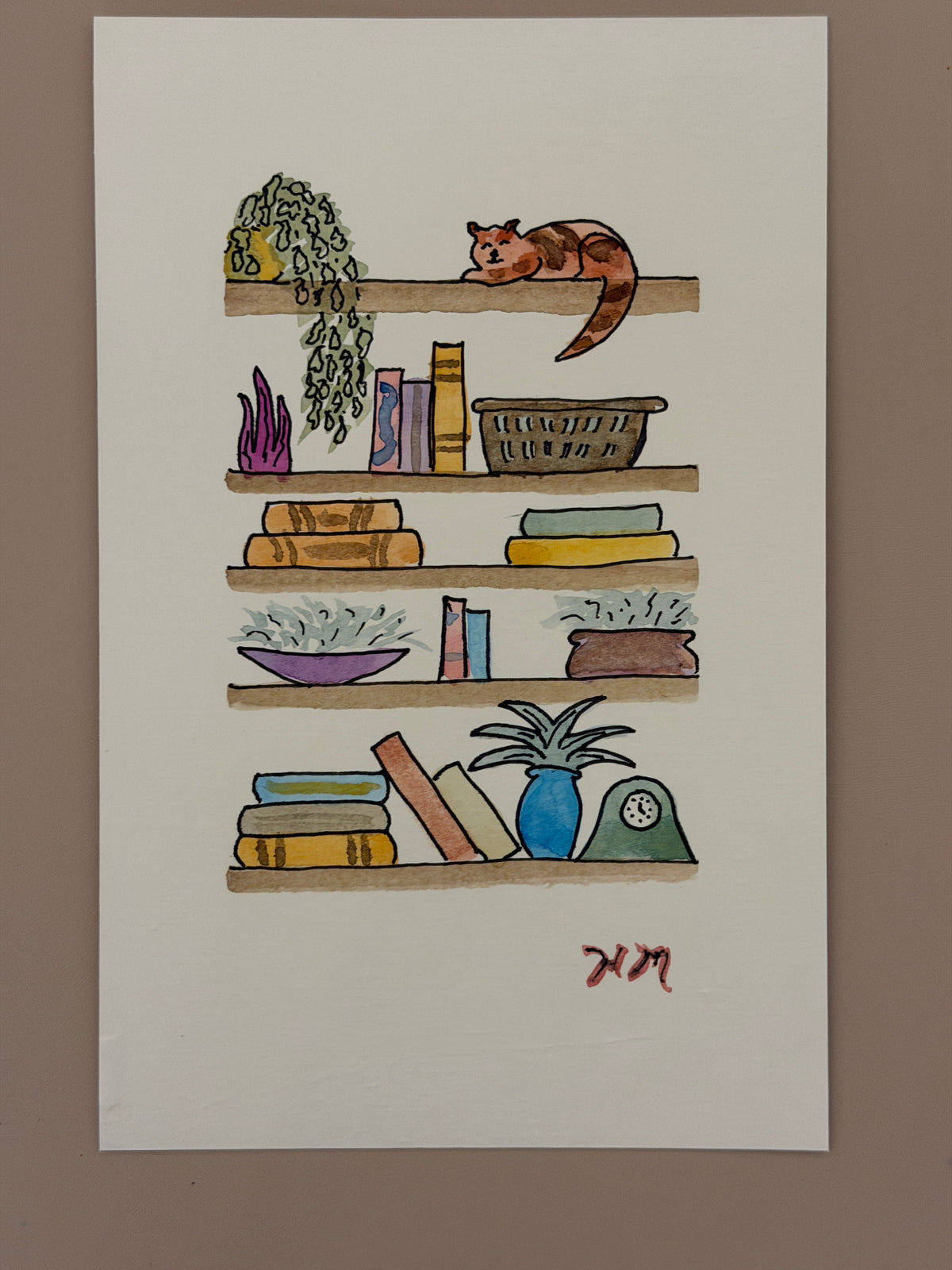 Watercolor Bookshelf Class at Studio HuArt