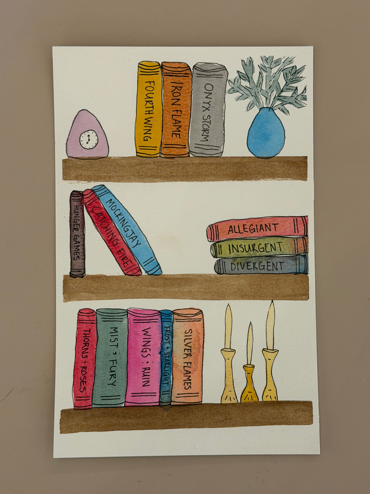 Watercolor Bookshelf Class at Studio HuArt