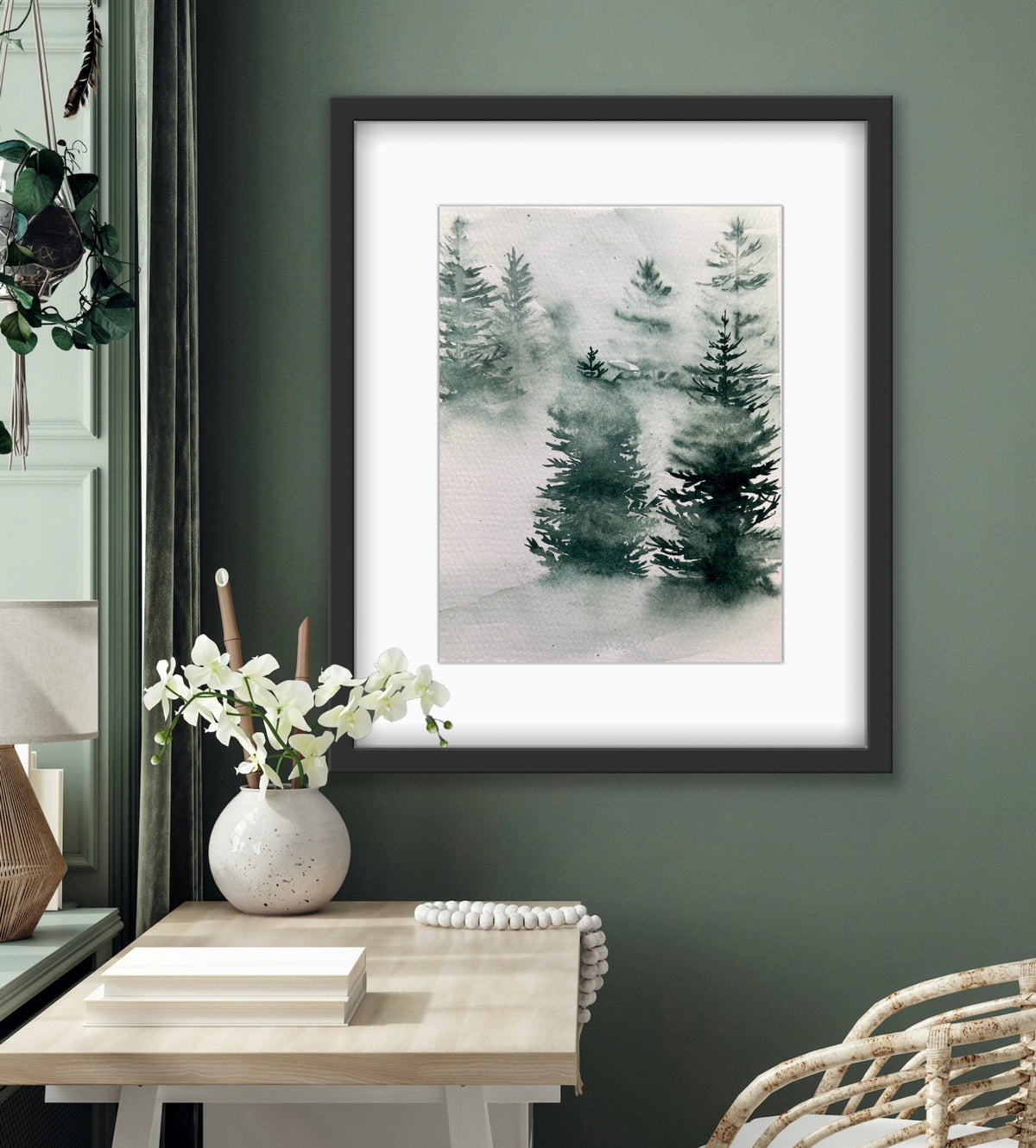Misty Evergreens Beginner's Watercolor Class at Island Lake Inn