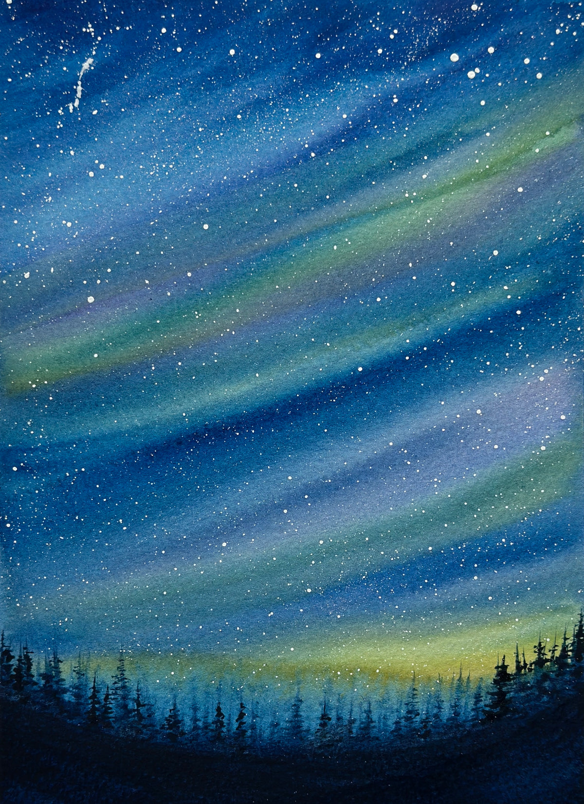 Aurora Forest Watercolor Class at Island Lake Inn