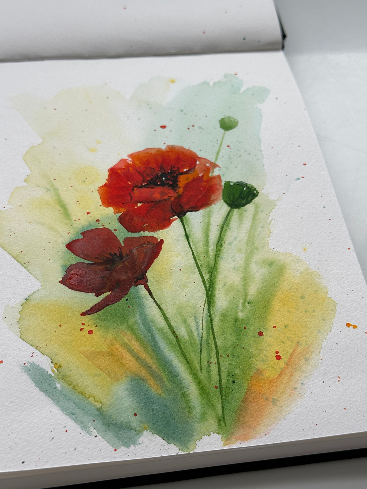 Poppies & Buds Beginner's Watercolor Class at Island Lake Inn