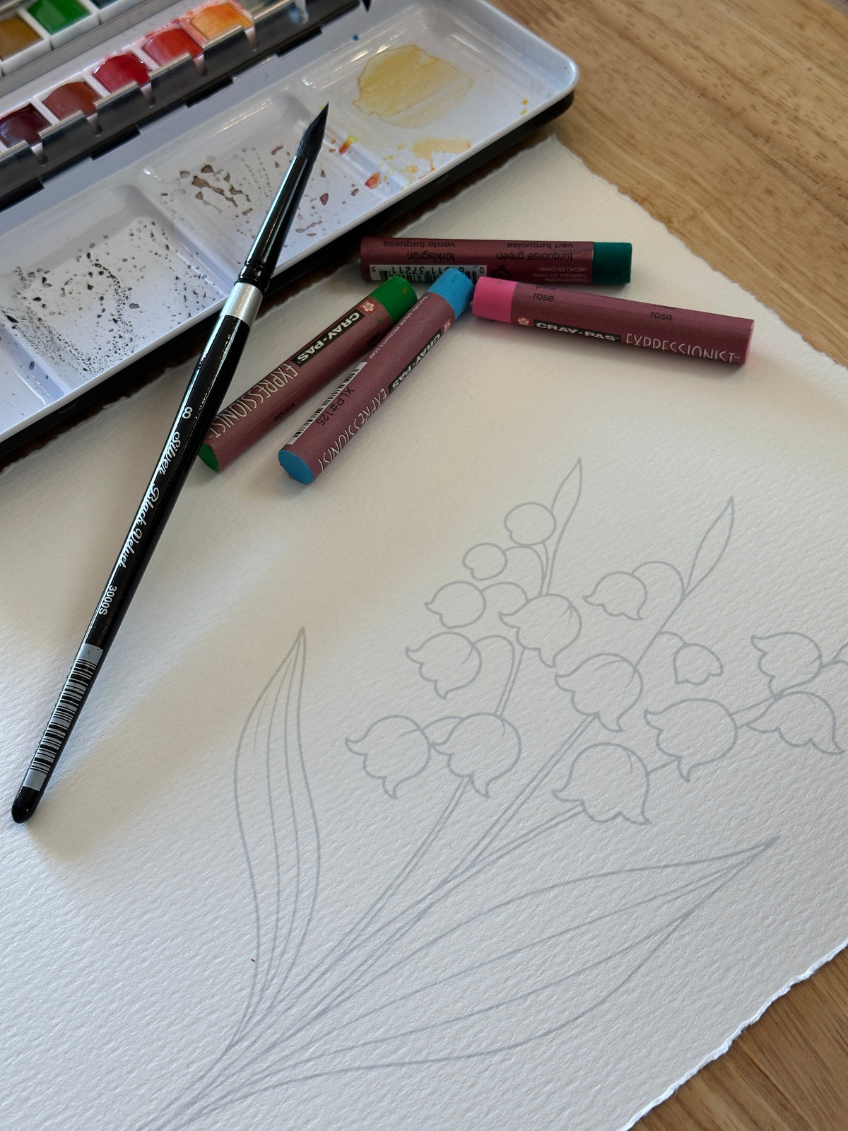 May Flower Mixed Media Beginners Class