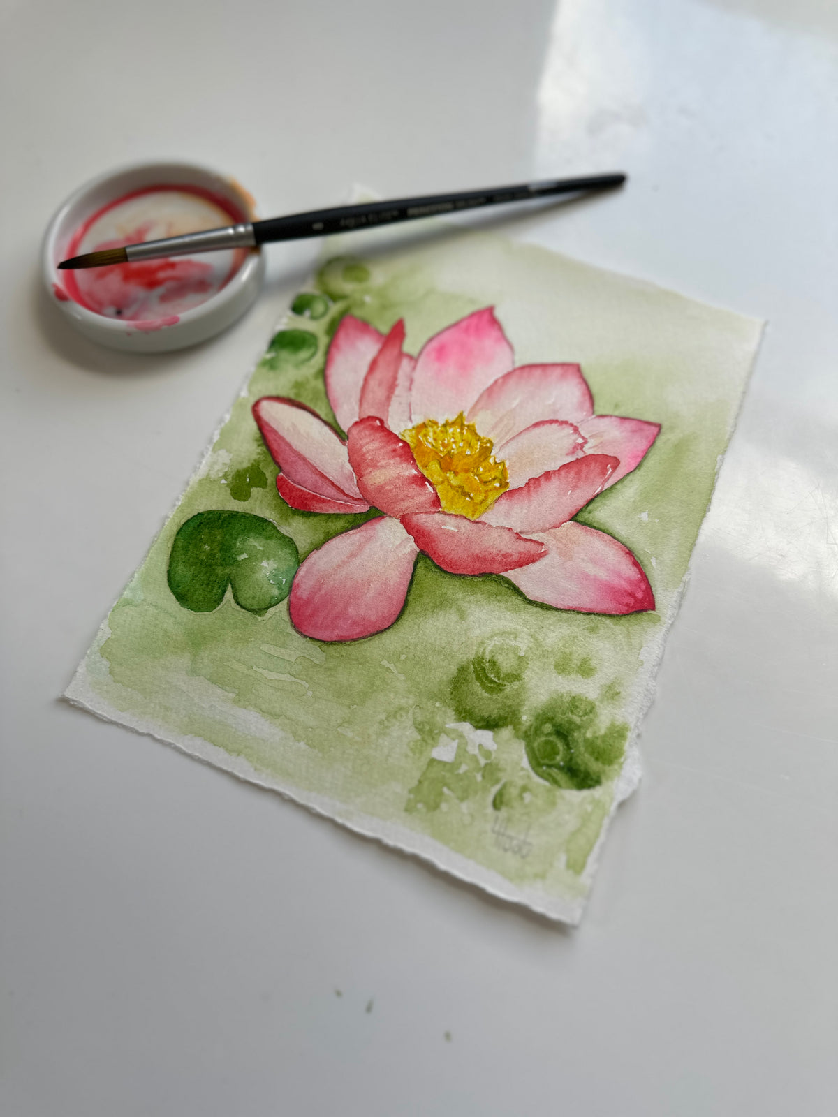 Lotus Flower Beginner's Watercolor Class | A HuArt + Sober Women Duluth Collab