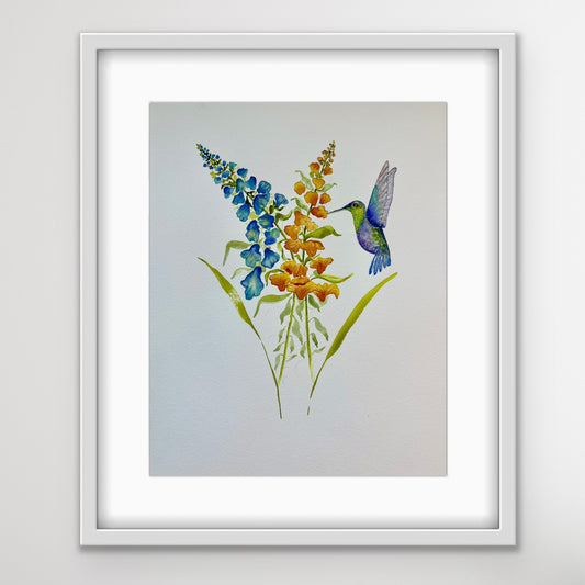 Hummingbird and Snapdragons